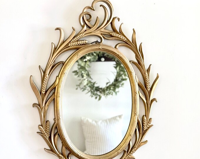 Vintage Gold Mirror Large Ornate Hollywood Regency Syroco Etsy