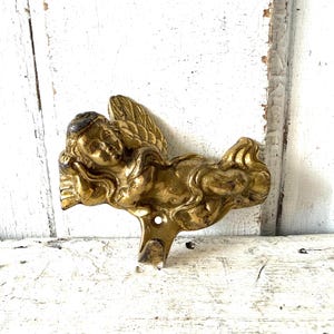 Vintage Brass Cherubin Hook Aged Patina