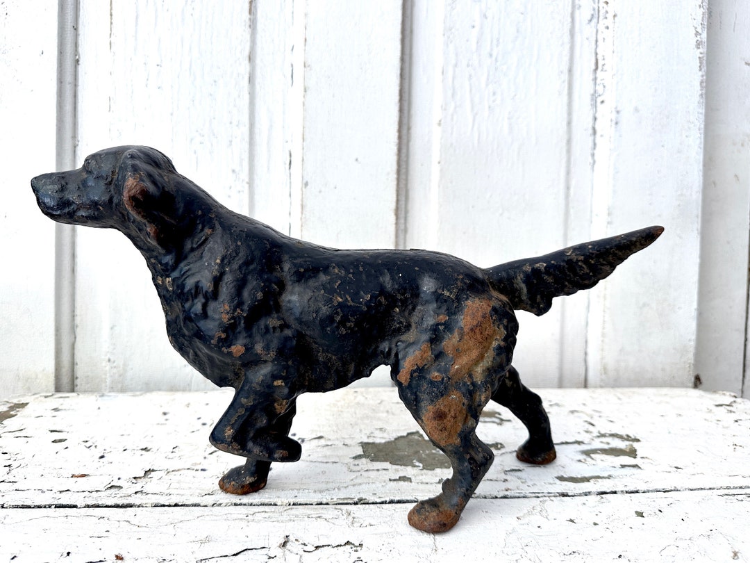 Antique Cast Iron Doorstop Pointer Dog English Setter Etsy