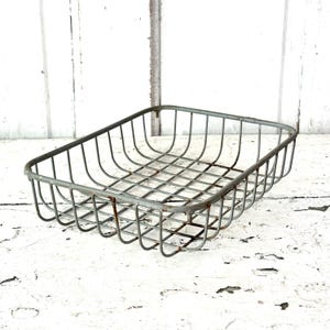 Vintage Metal Basket Storage Basket Industrial Basket Storage