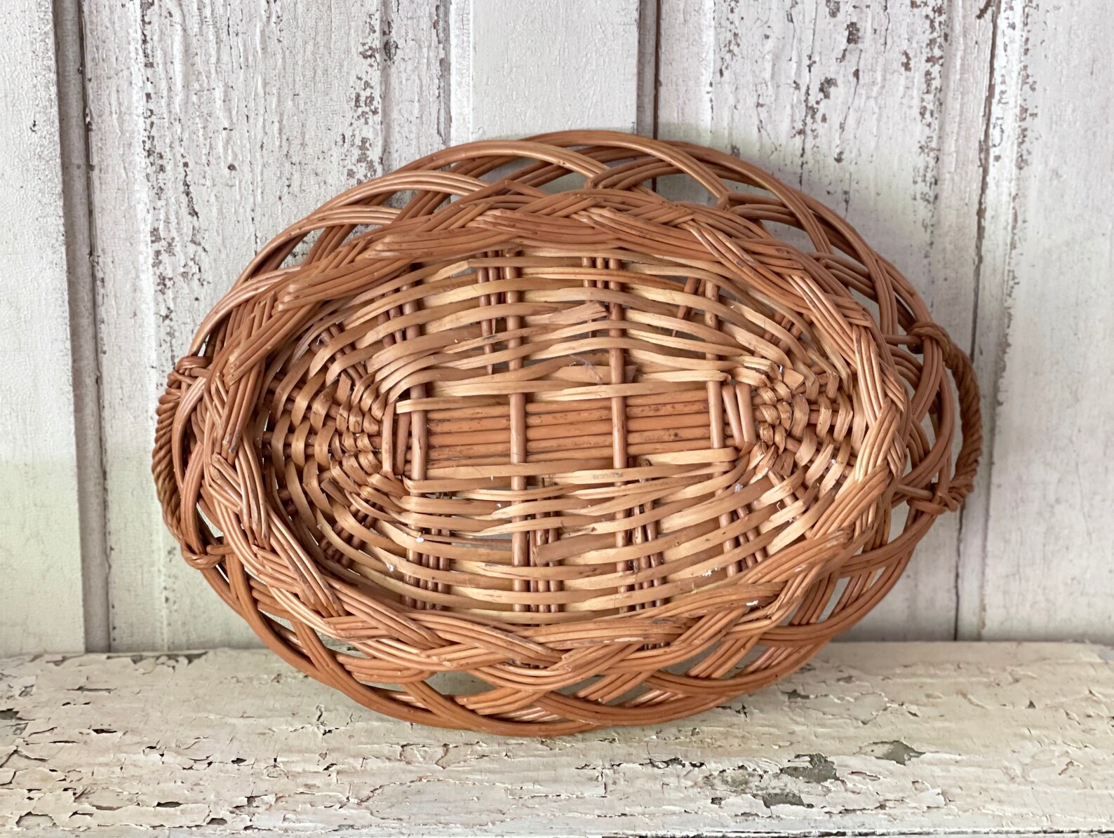 Vintage Large Basket Tray Wall Basket with Handles Boho Decor Etsy