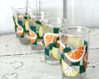 Midcentury Glasses Juice Glass Vintage Drinkware