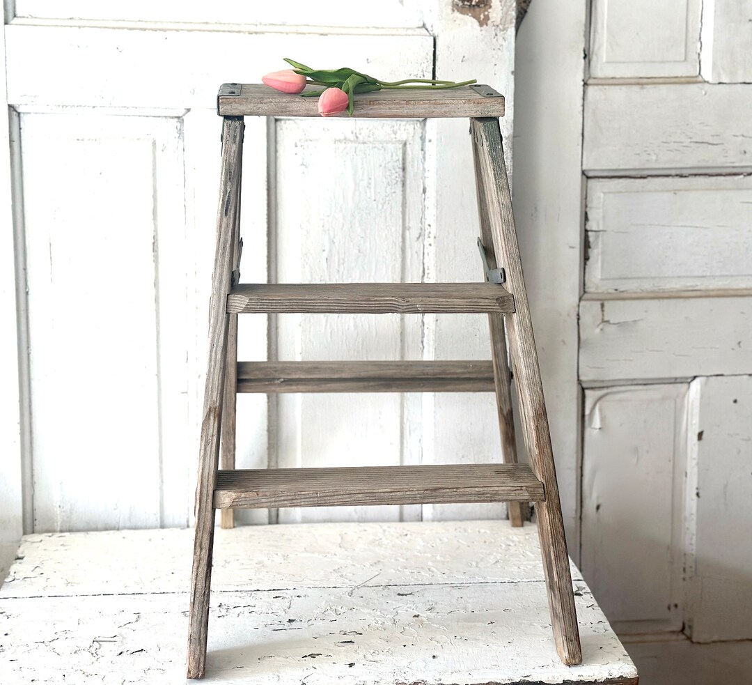 Vintage Wood Ladder Planter Stand Photo Prop Aged and Worn Rustic - Etsy