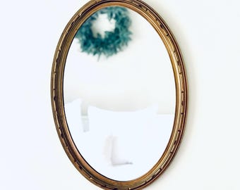 Vintage Gold Mirror Classic Large Oval