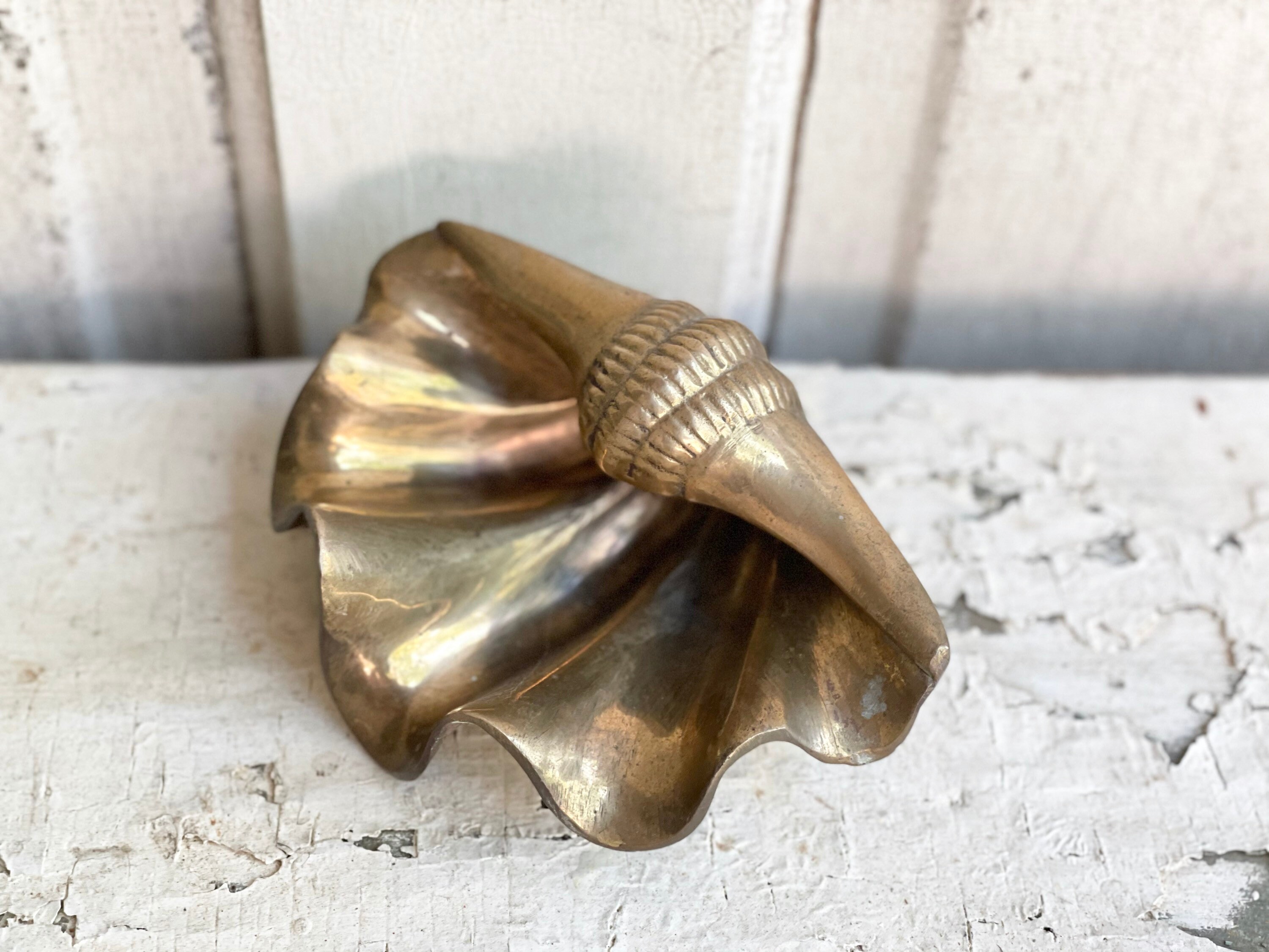 Vintage Brass Seashell Ashtray Jewelry Holder Trinket Dish Etsy