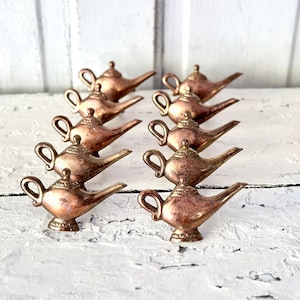 Vintage Copper Napkin Rings Teapot Set of 10