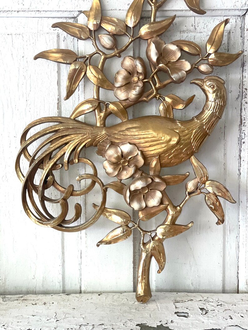 Midcentury Syroco Large Wall Decor Peacock/pheasant Syroco Etsy