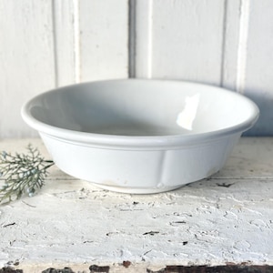 Vintage Large Ironstone Bowl Basin Meakin White Ironstone Bowl