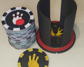 Posate Schocken | Set Schocken personalizzato con il tuo logo e la tua scritta | Per tavoli di clienti abituali, club di bowling, associazioni | Stampa 3D