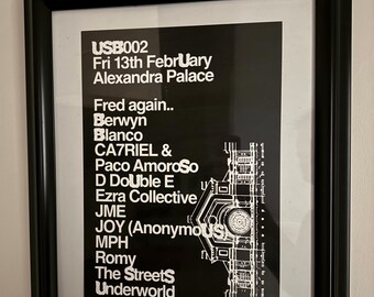 Fred Again A3 Poster Reprint Alexandra Palace Feb 12th USB Tour - Etsy UK