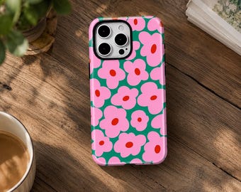 Funda MagSafe floral para iPhone – Cubierta protectora mate a prueba de golpes (iPhone series 11-16)