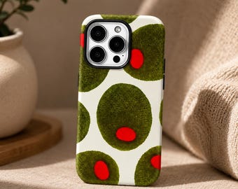Funda para iPhone Olive Dot: Funda protectora con estampado de lunares coreanos