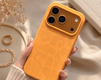 Funda para iPhone con estampado de leopardo, cubierta de silicona suave a prueba de golpes, agarre antideslizante y antiarañazos.