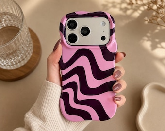 Funda de lujo para iPhone con diseño de ondas de agua: protección elegante con un moderno diseño ondulado.