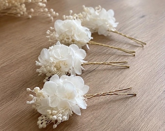 Hårnål med torkade blommor, boho bröllopshåraccessoar, nål, konserverade blommor, rustik brudfrisyr, anpassningsbar
