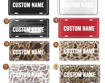 Custom Name License Plate, Personalized Car Tag, Camo Vanity Plate, Custom Text Truck Plate, Outdoor Hunter Style Car Decor Gift