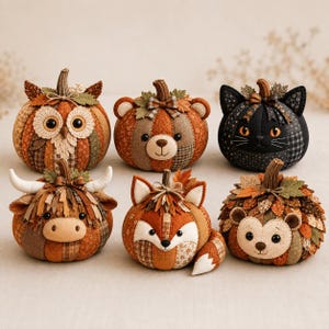 DIY-Tier-Patchwork-Kürbis-Nähset für Erwachsene, Herbstdeko