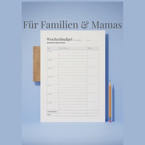 Monatsbudget Planer Deutsch PDF, Haushaltsbuch Vorlage zum Ausdrucken, Spar-Challenge, Spar-Tracker Finanzen, Wochenbudget Familie Digital