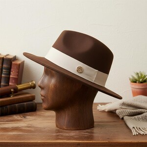 Brown Wide Felt Hat Vintage - Etsy display picture 1