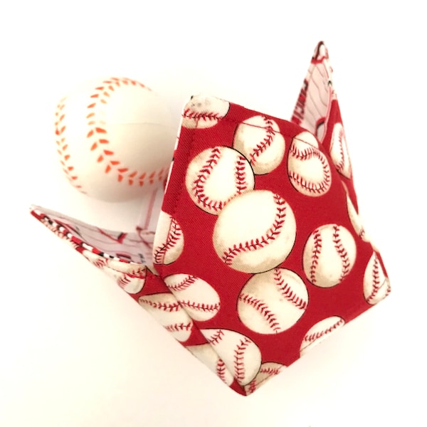 Cincinnati Reds Handmade Small Square FunFabricBox! (FFB!), Basket, Candy, Notions, Catch-all, Trinket Box