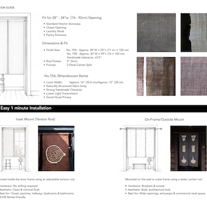 Fig Katazome Ramie Noren Curtain – Handmade Japanese Doorway Curtain imagen 7