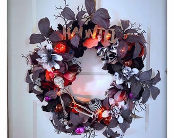 Guirnalda de luces espeluznante con forma de esqueleto para Halloween