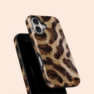 Neutrale Python slangenleer telefoonhoesje voor iPhone 17 16 15 14 13 12 11 Pro Max Tough MagSafe Samsung Galaxy S26 S25 S24 S23 S22 S21 FE Ultra afbeelding 4