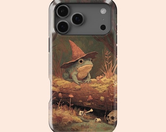 Retro Jungle Magische Kikker Telefoon Case Voor iPhone 17 16 15 14 13 12 11 Pro Max Tough MagSafe Samsung Galaxy S26 S25 S24 S23 S22 S21 FE Ultra