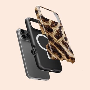 Neutrale Python slangenleer telefoonhoesje voor iPhone 17 16 15 14 13 12 11 Pro Max Tough MagSafe Samsung Galaxy S26 S25 S24 S23 S22 S21 FE Ultra afbeelding 6