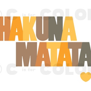 Typography Art Print Hakuna Matata quote from Disney's The Lion King in orange and brown home decor or kid's room 8 x 10 image 2