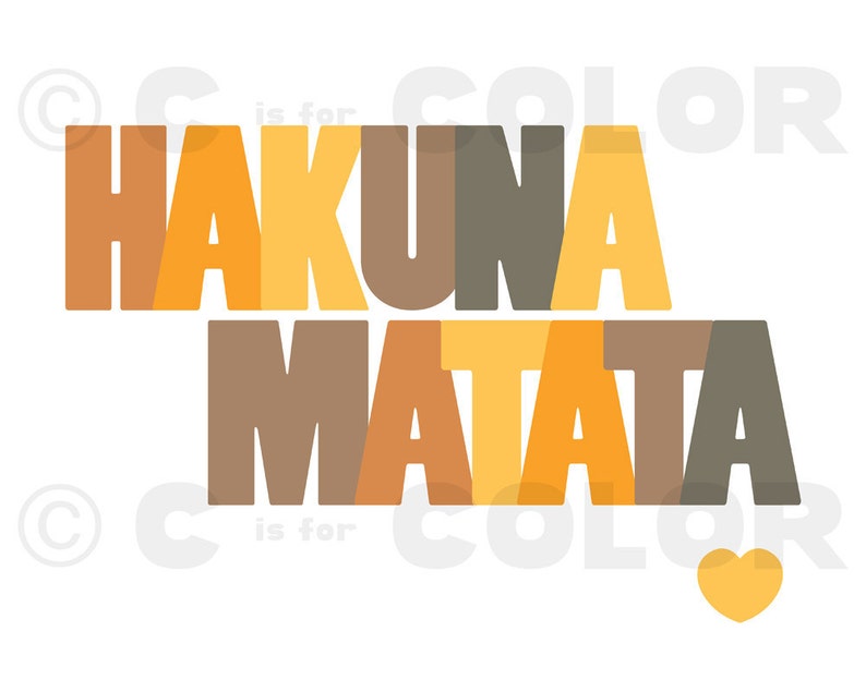 Typography Art Print Hakuna Matata quote from Disney's The Lion King in orange and brown home decor or kid's room 8 x 10 image 2