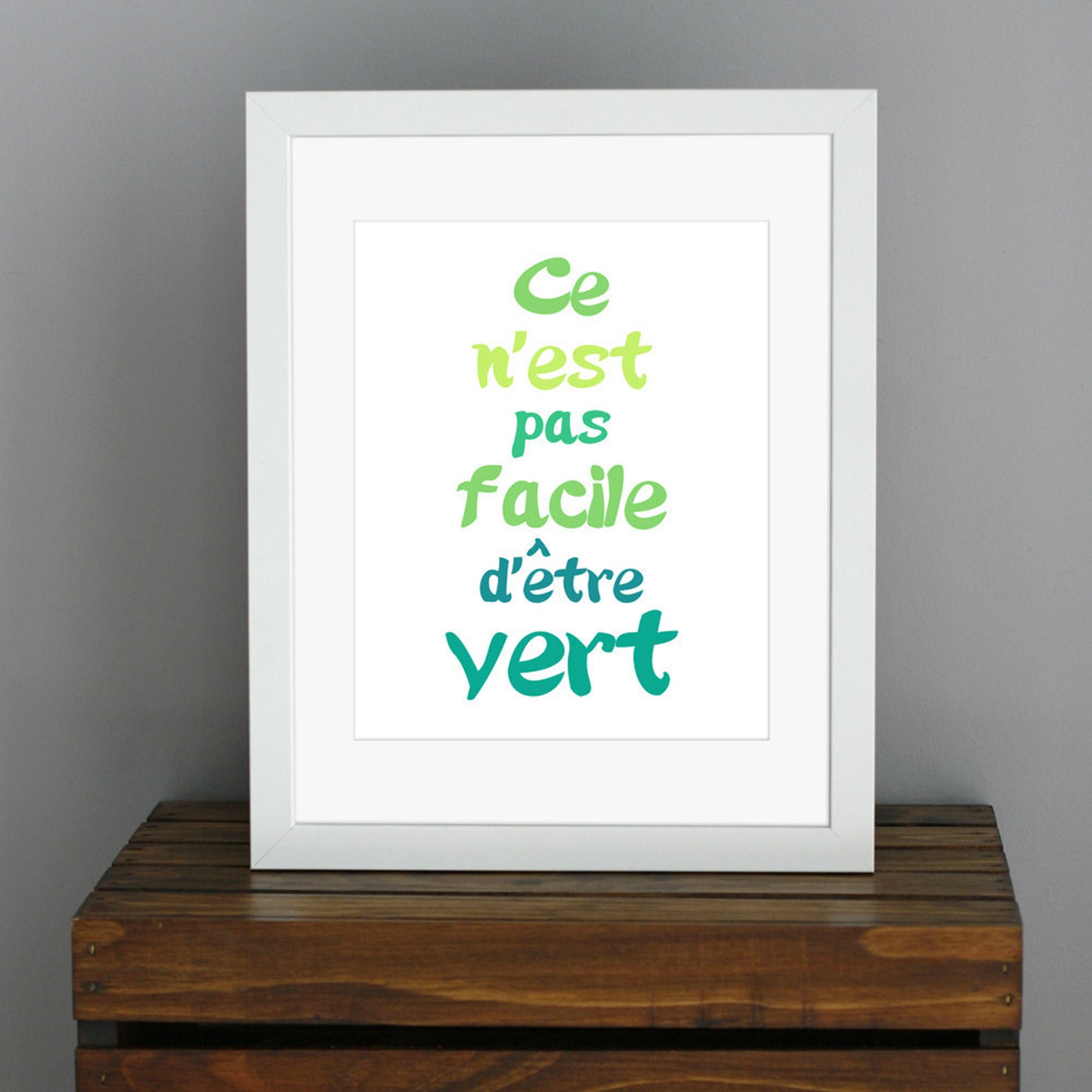 Typography Art Print It's Not Easy Being Green in | Etsy