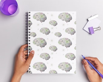 Caderno pautado para TDAH (espiral 15x20cm) | Diário neurodivergente para trabalho, anotações e brainstorming | Presente fofo para o escritório