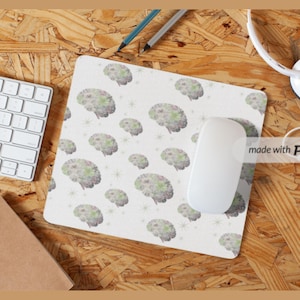 ADHD Desk Setup Mouse Pad | Neurodivergent Workspace Essentials | Calm Desk Aesthetic | Minimal Brain Pattern | Focus-Friendly Office Desk