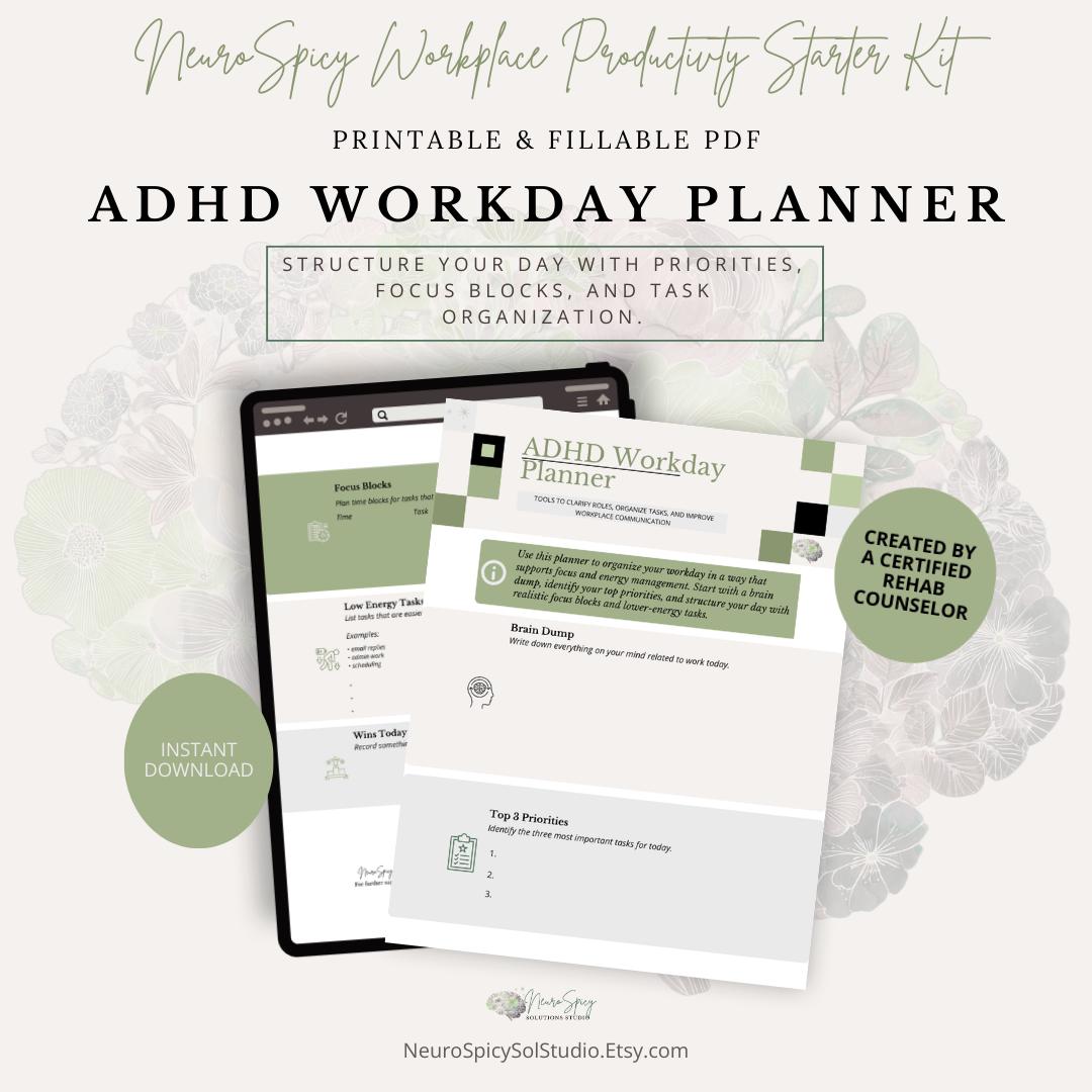 Overwhelmed by Your Workday? ADHD Daily Planner for Focus & Task ...