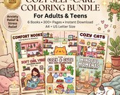 Cozy Self-Care Coloring Bundle for Adults & Teens | Anxiety Relief Mindfulness (PDF Download + Google Drive Backup)