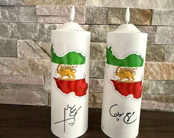 Persische Flaggenkerzen, Nowruz-Kerzen, iranische Haftsin