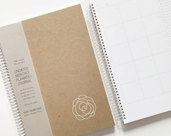 Undated Monthly Planner & Journal | LARGE | 16 Months