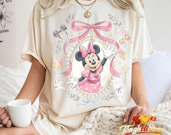Minnie Mouse Pink Shirt, Cute Minnie Mouse Coquette Bow Tee, Disney Minnie Graphic Shirt, Girly Disney Trip Tee, Minnie Mouse Aesthetic Tee