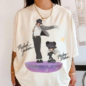 Michael Jackson Musse Pigg-tröja, Vintage Disney-musiktröja, King of Pop-grafiktröja, Retro tecknad danströja