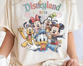 Disneyland 2026 Family Trip Shirt, Mickey Minnie Donald Goofy Pluto Tee, Disney Vacation Shirt, Magical Castle Trip Graphic Tee
