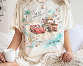 Lightning McQueen Beach Shirt, Disney Cars Summer Vacation Tee, Pixar Cars Beach Trip Shirt, Cars Family Vacation Tee