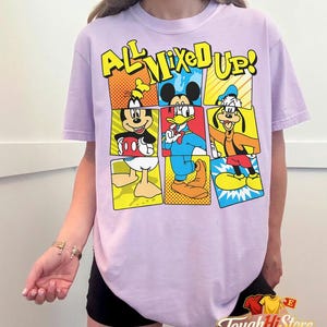 Camiseta de Mickey Mouse con personajes de dibujos animados vintage. Orichid( Comfort )