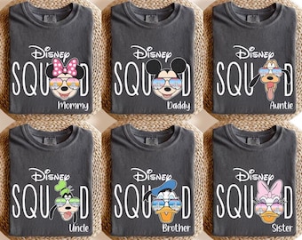 Custom Disney Squad Shirts, Disney Family Shirts, Mickey and Friends Shirt, Disneyland Trip Shirt, Disneyworld Trip Shirts, Disney Vacation