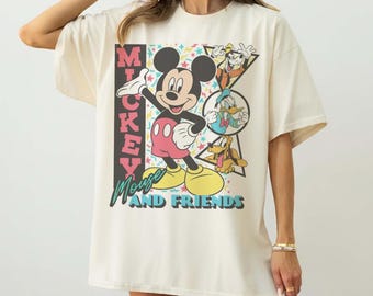Vintage Disney Mickey & Friends Shirt, Retro Mickey Mouse Shirt, Donald Duck, Pluto, Goofy, Disneyworld Family Matching 2026 Tee