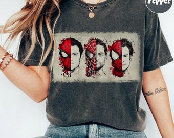 Spider Man Multiverse Shirt, Tobey Maguire Andrew Garfield Tom Holland Tee, Marvel Spider-Man Vintage Graphic T-Shirt, Superhero Fan Gift