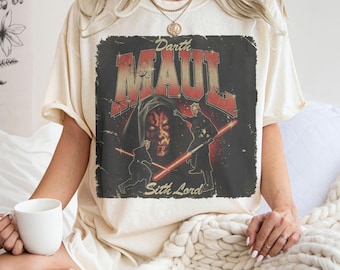 Darth Maul Shirt, Sith Lord Star Wars Tee, Vintage Dark Side Graphic Tee, Retro Sci Fi Movie Shirt, Galactic Villain Unisex T Shirt