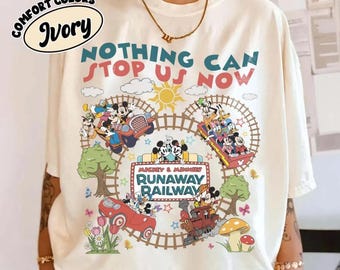 Vintage Nothing can stop us now Mickey & Minnie's runaway railway shirt, Disney Mickey And Friends shirt, Magic Kingdom Family vacation tee