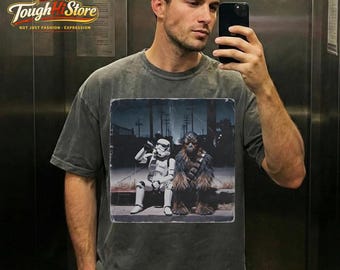 Vintage Stormtrooper & Chewbacca Coffee Break T-Shirt | Funny Star Wars Graphic Tee