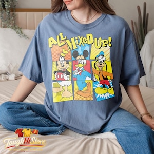 Camiseta de Mickey Mouse con personajes de dibujos animados vintage. Blue Jean( Comfort )
